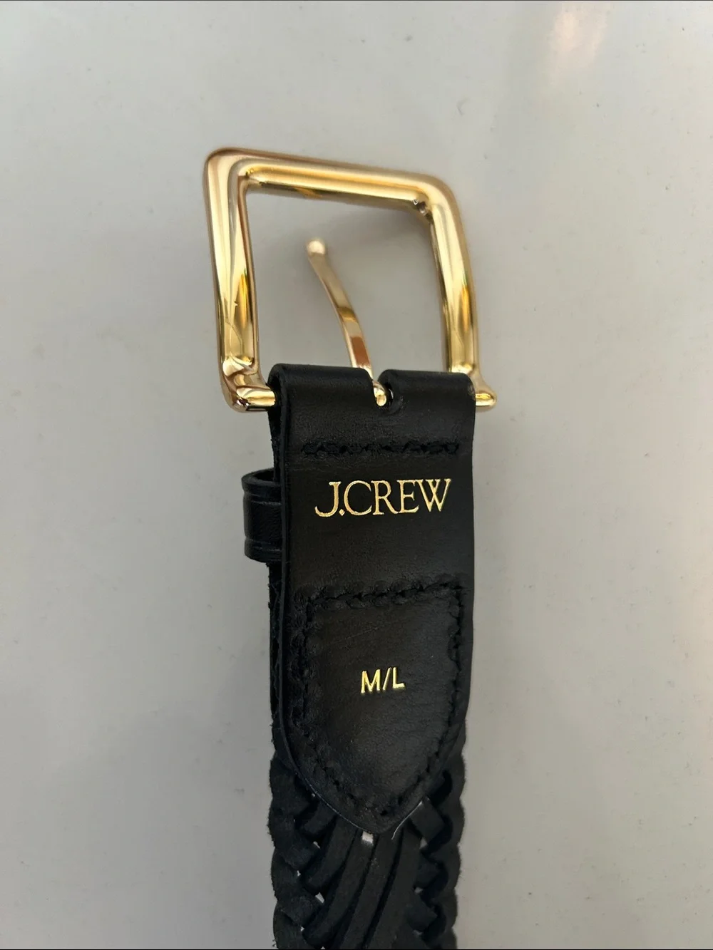 J Crew black leather belt